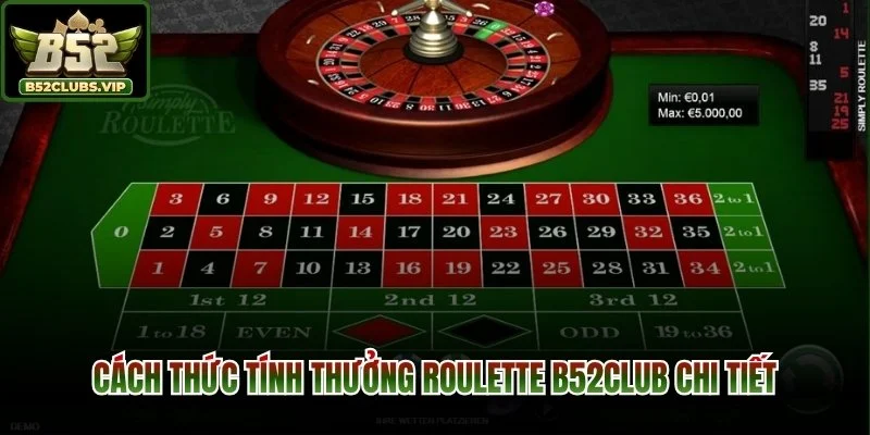 Cách thức tính thưởng Roulette B52Club chi tiết 