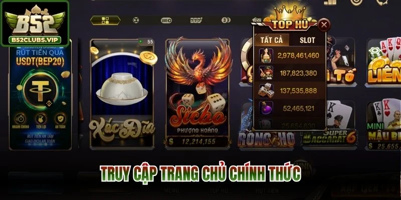 Truy cập trang chủ chính thức