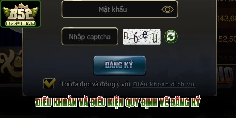 Điều khoản và điều kiện quy định về đăng ký