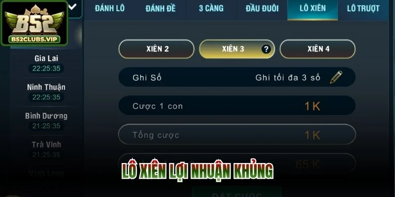Lô Xiên lợi nhuận khủng